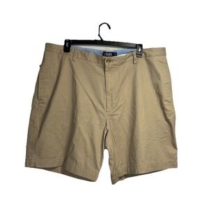 New Chaps Washed Twill Chino Shorts‎ Men's 44 Khaki Tan Preppy Casual 9" Inseam